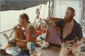 Sandy and Joan on deck of Maya